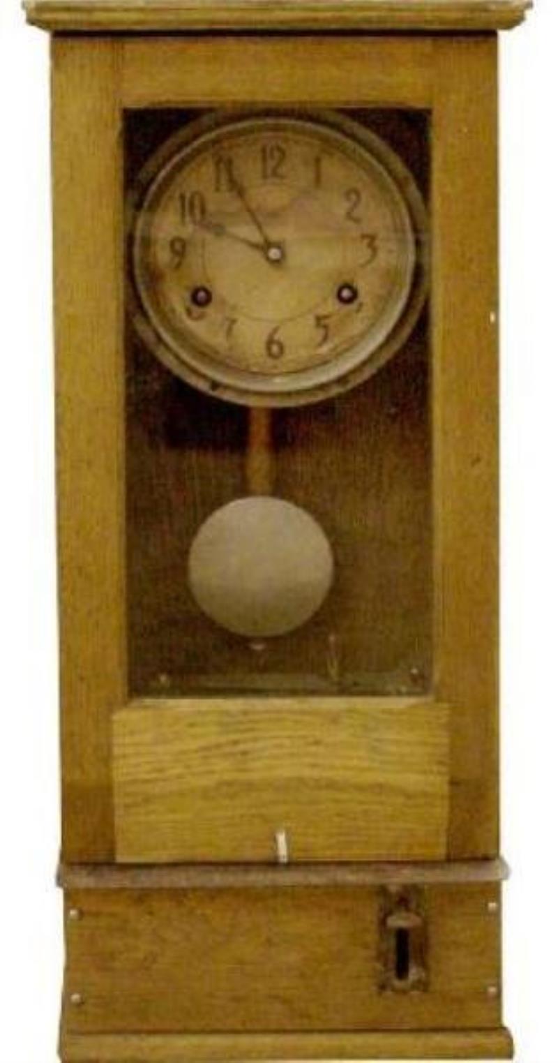Oak Cased Time Clock, Early 20th Century