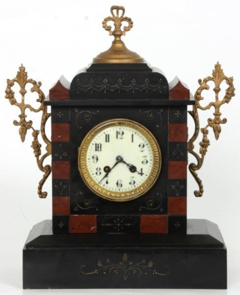 2 Tone Marble Mantle Clock