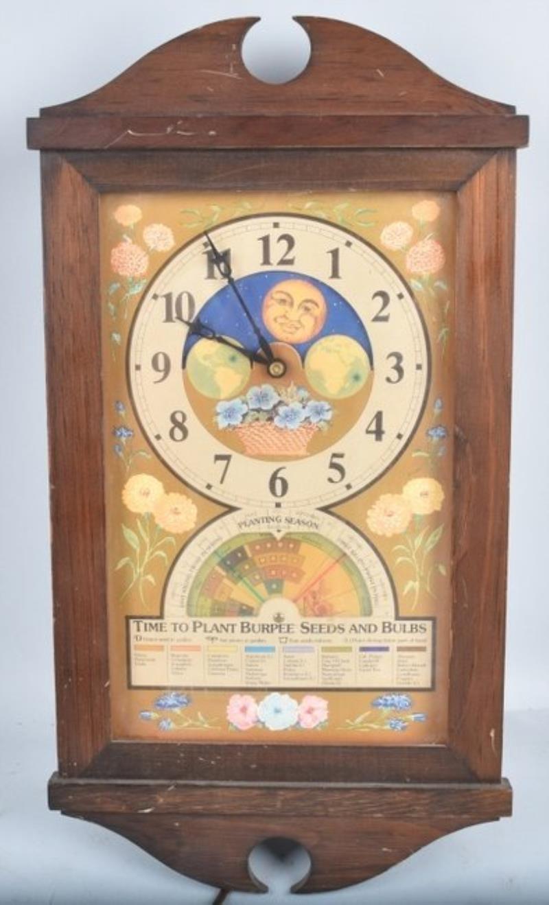 BURPEE SEED COMPANY ADVERTISING CLOCK