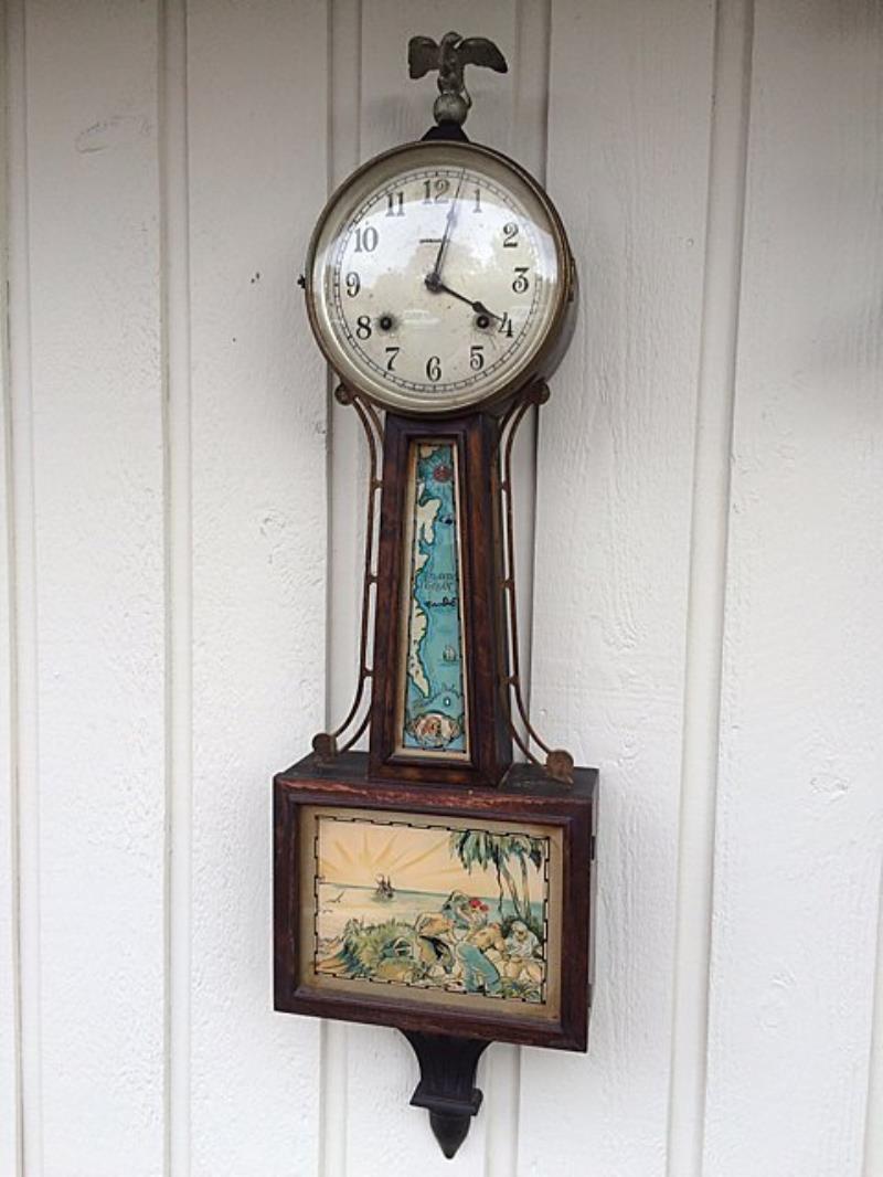 E. Ingraham Treasure Island Banjo Clock