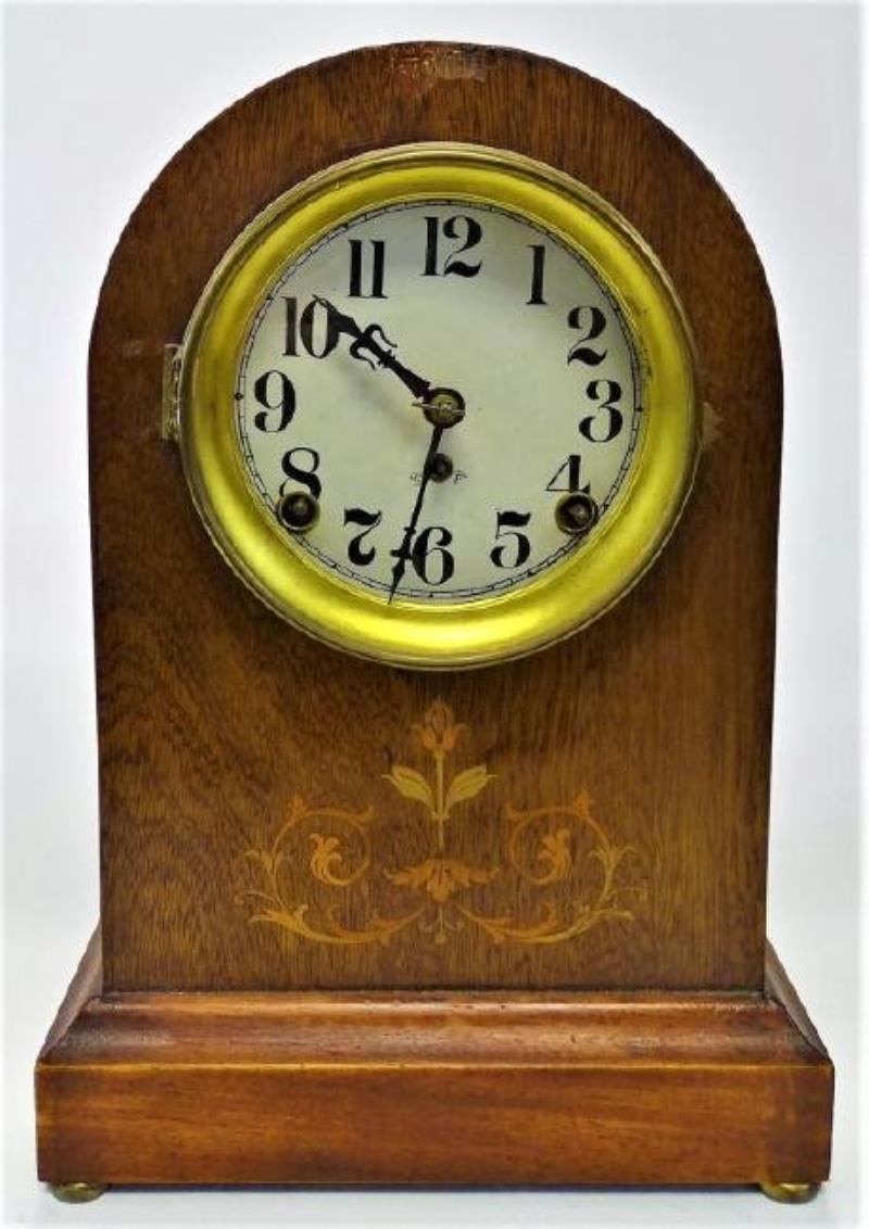 SETH THOMAS INLAID MAHOGANY CASE BEEHIVE CLOCK