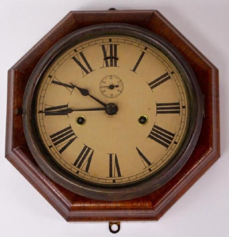 Early 20th century American Mahogany cased wall clock