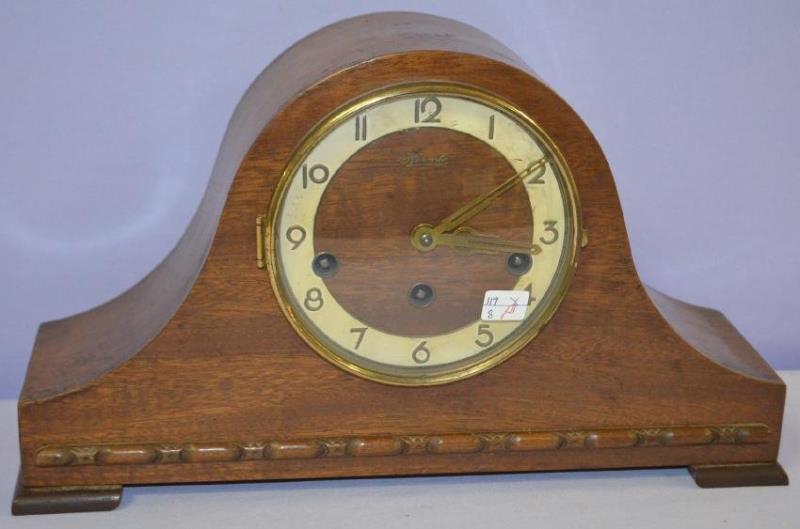 Vintage Hermle Chiming Tambour Mantel Clock