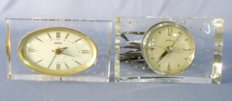 Sunbeam & Seth Thomas Lucite Elect. Alarm Clocks