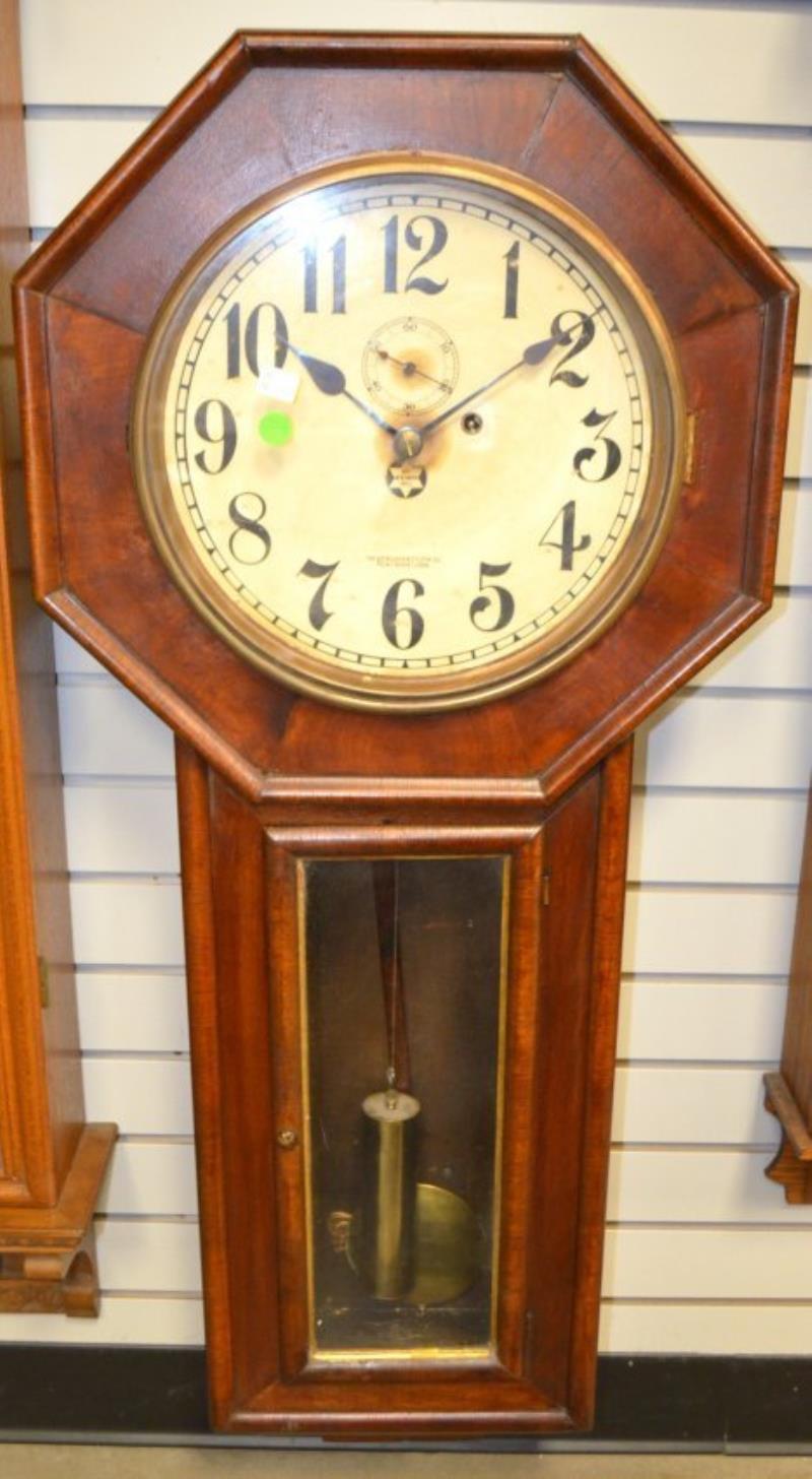 Antique New Haven Octagon Long Drop Clock