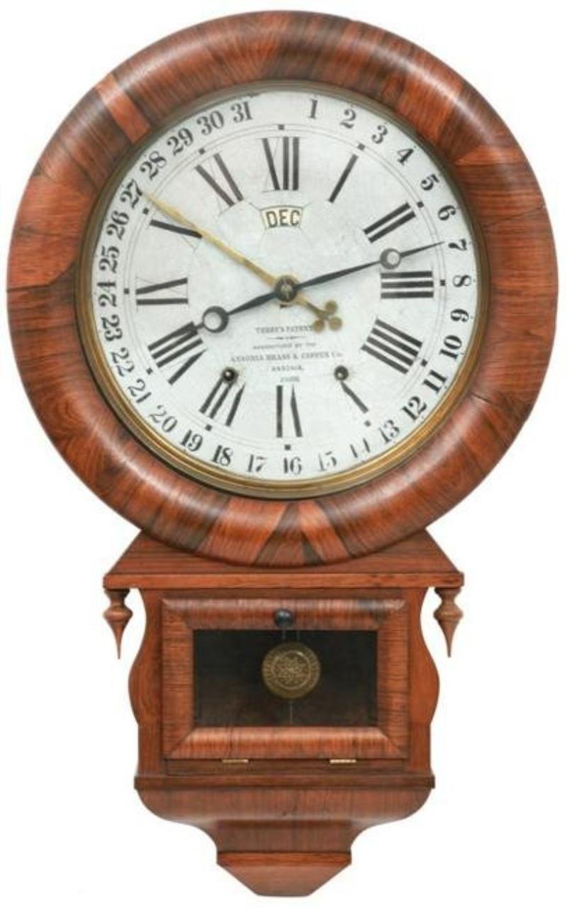 Ansonia Drop Extra Rosewood Calendar Clock