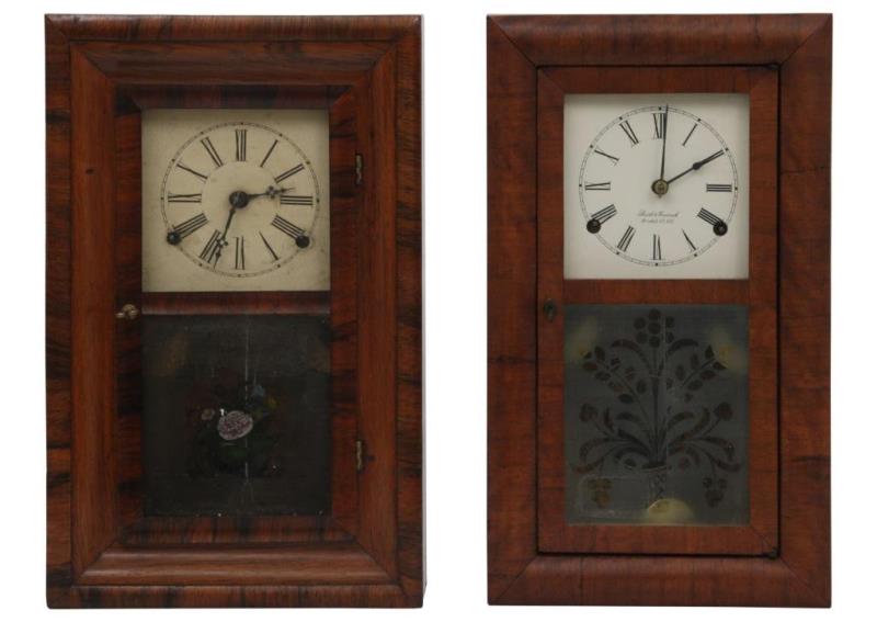 Two Smith & Goodrich Miniature Fusee Ogee Clocks