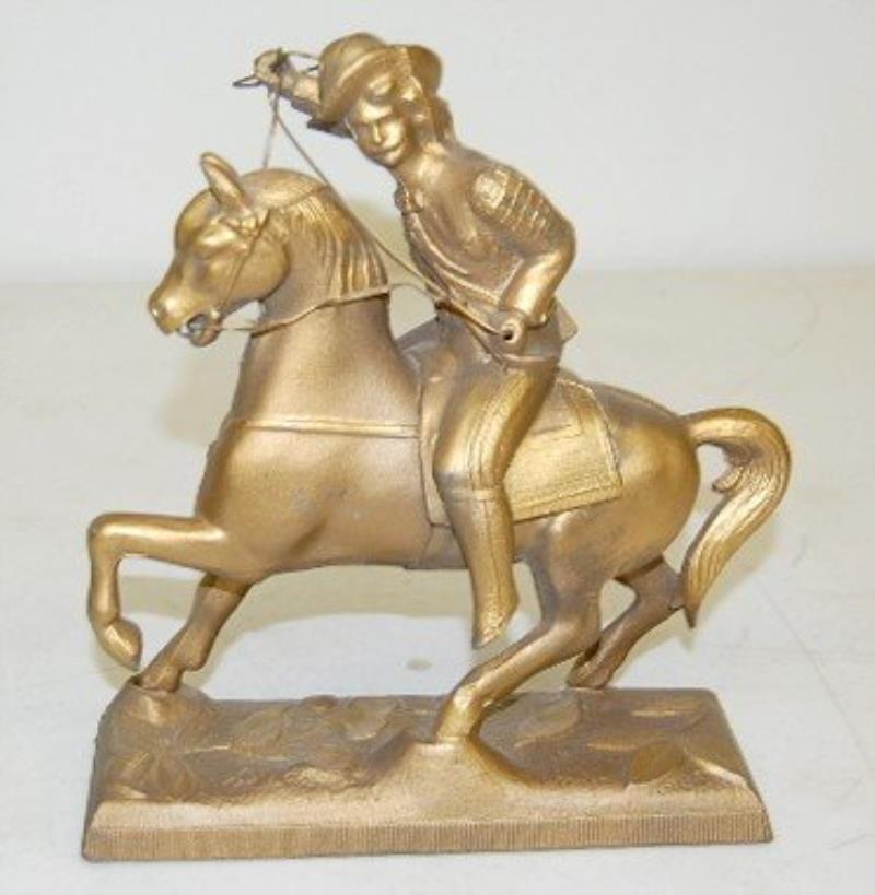 Buffalo Bill Metal Clock Statue