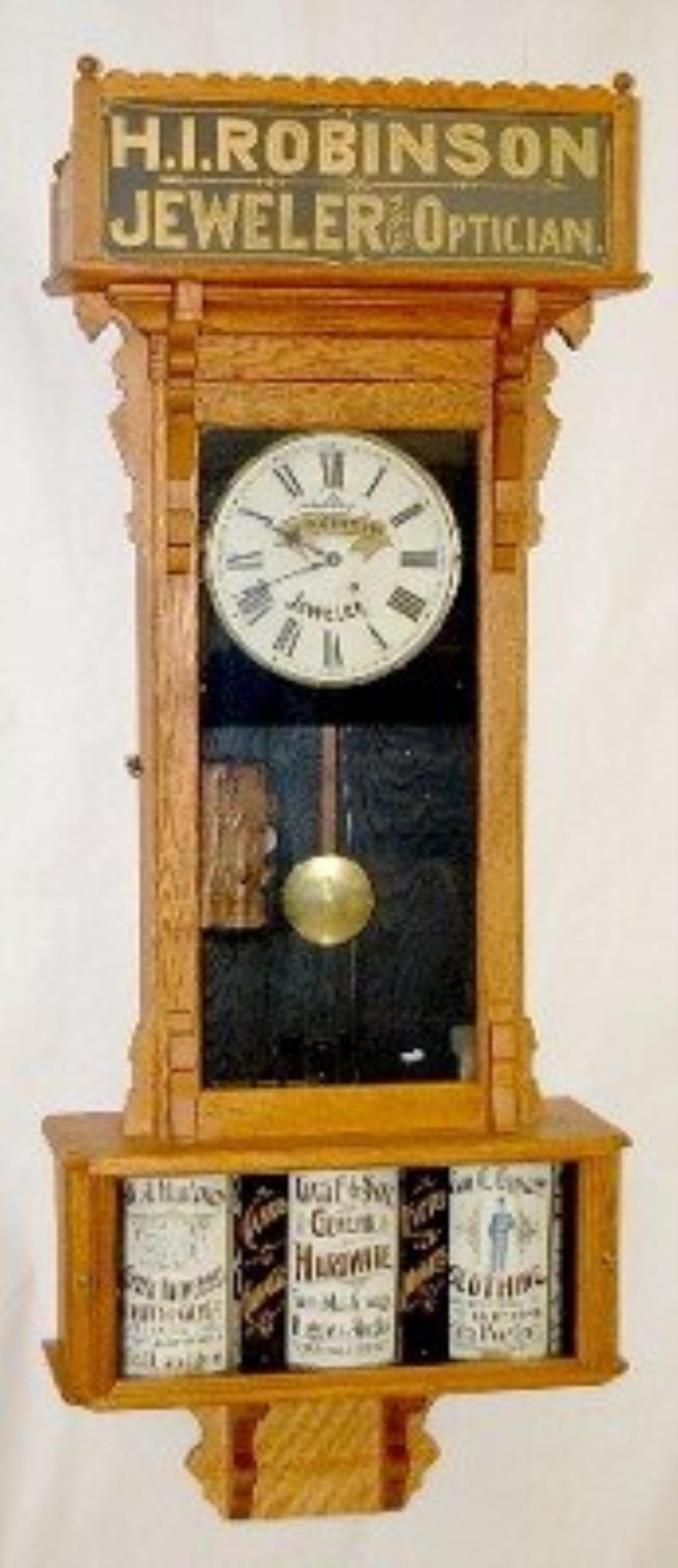 Antique Oak Sidney Advertising Clock