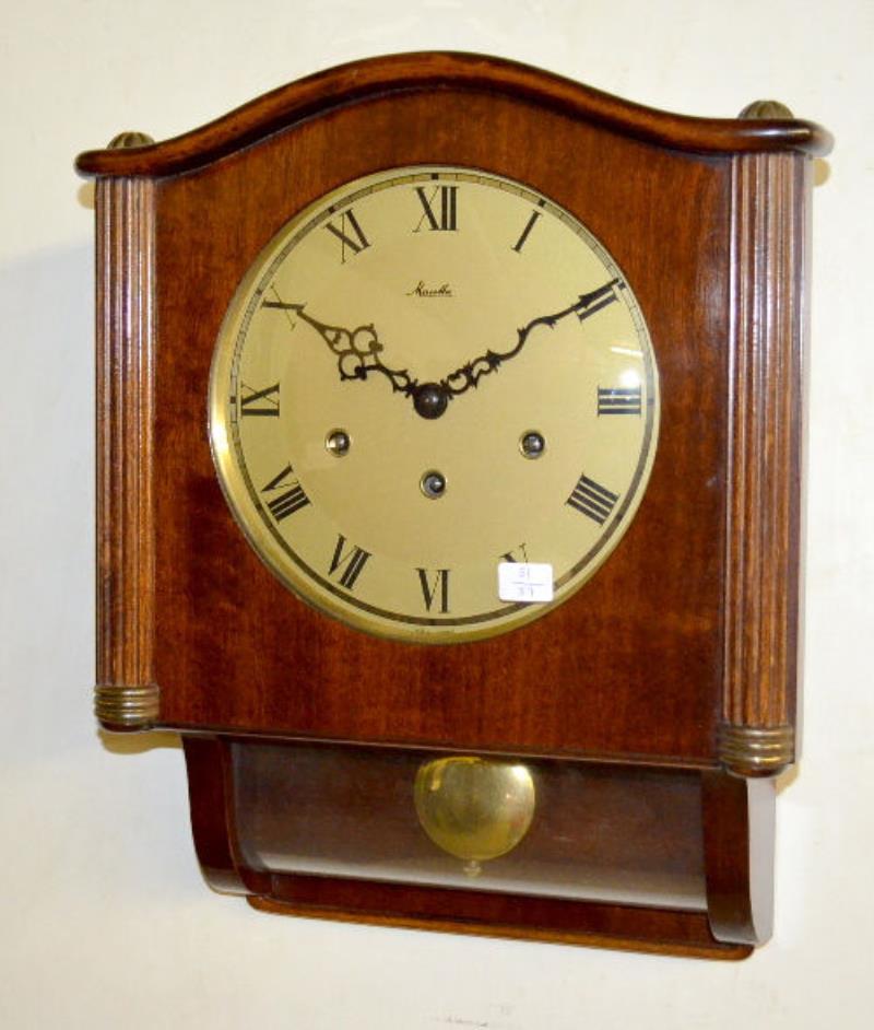 Antique “Mauthe” Closed Well Walnut Wall Clock