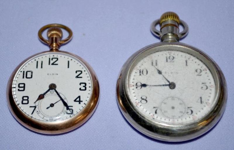 2 Antique Elgin BW Raymond Pocket Watches