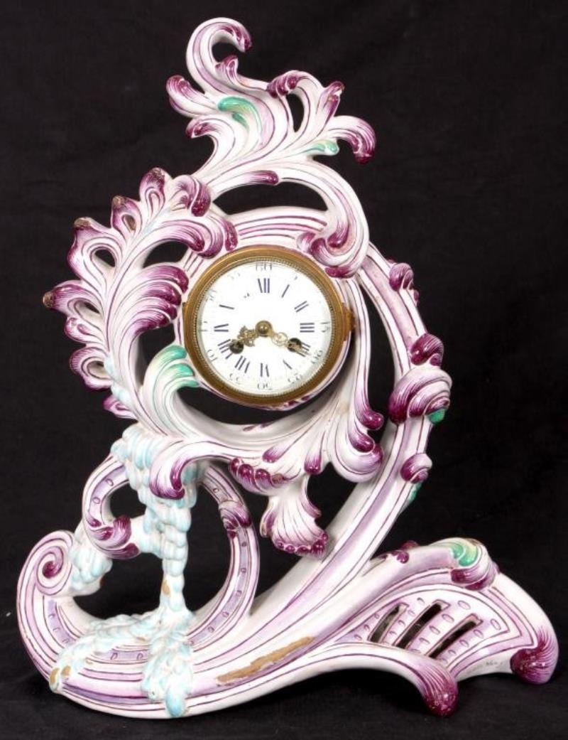 Rare Galle Nancy Faience Clock