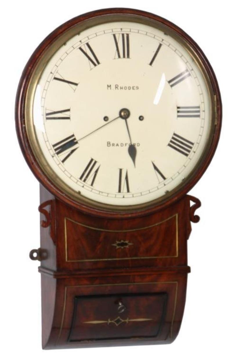 English Double Fusee Wall Clock