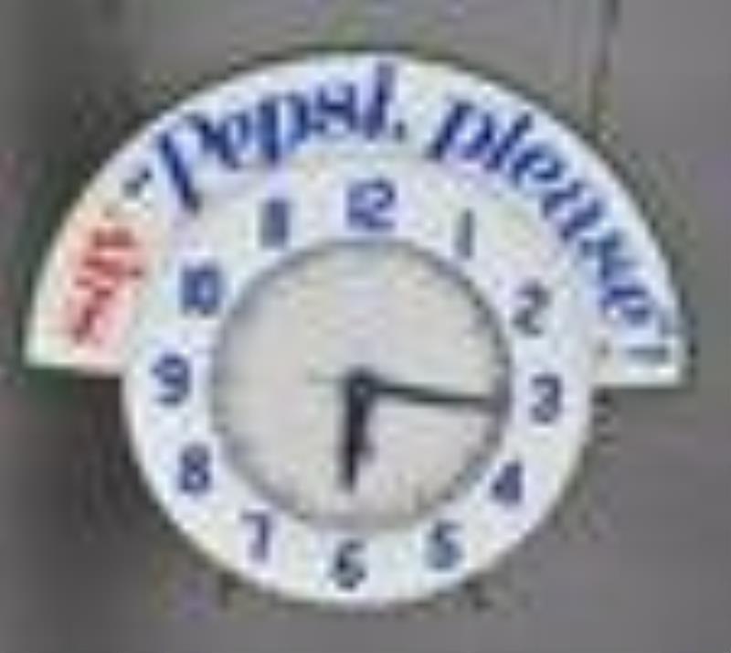 Electric Neon Clock w/ Say \\\”Pepsi, Please!\\\” Marquee