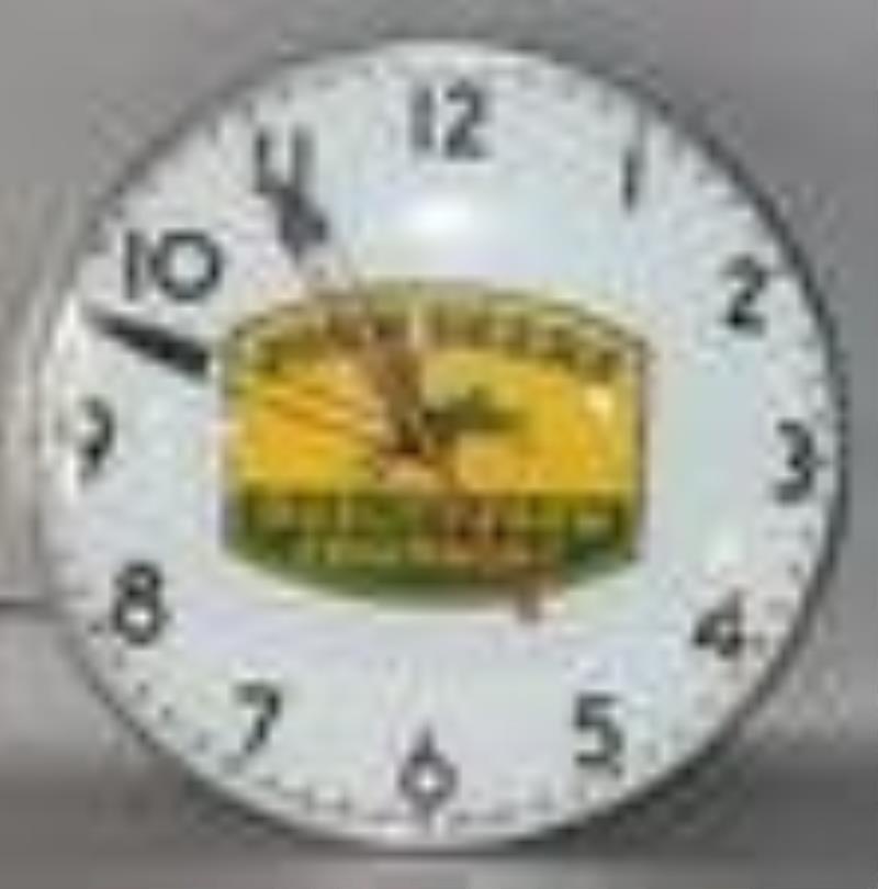 John Deere w/Four Legged Logo QFE Lighted Clock