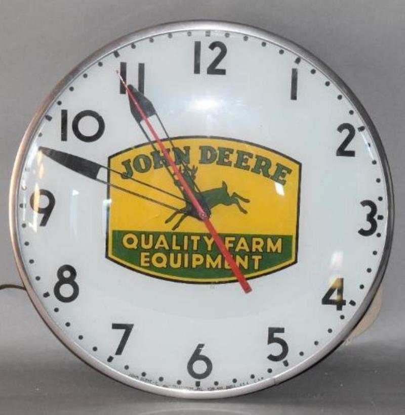 John Deere w/Four Legged Logo QFE Lighted Clock