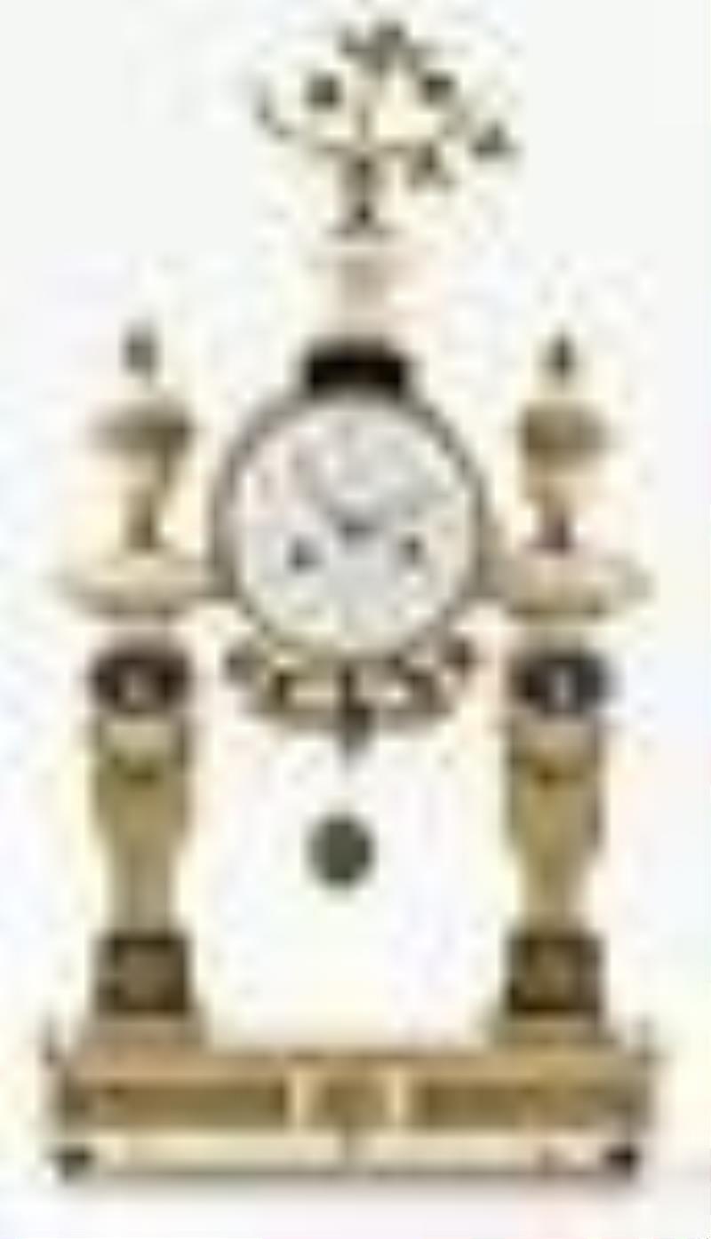 Thiery Louis XVI Gilt Bronze Marble Mantel Clock