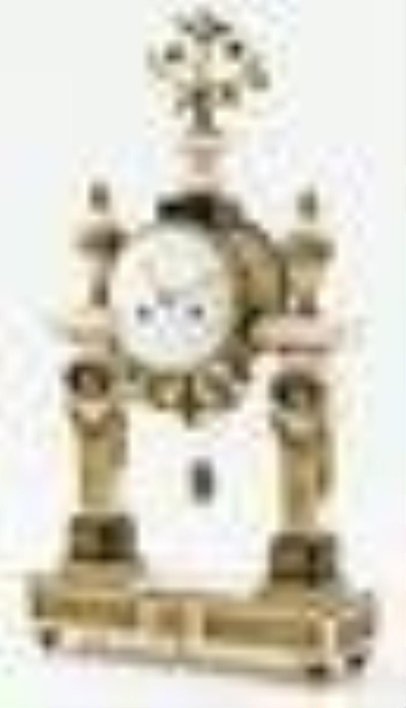 Thiery Louis XVI Gilt Bronze Marble Mantel Clock