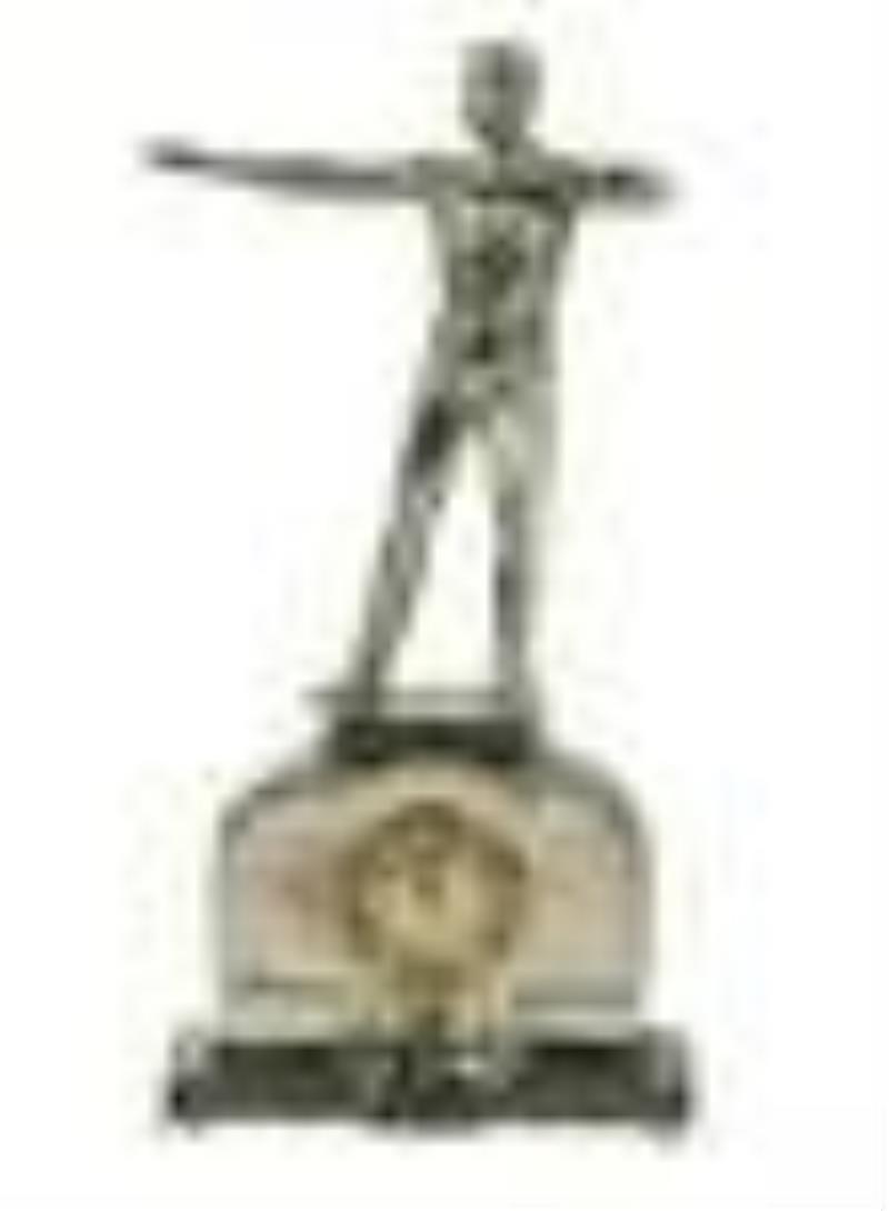 Art Deco Silver Plated Figural Male Mantle Clock