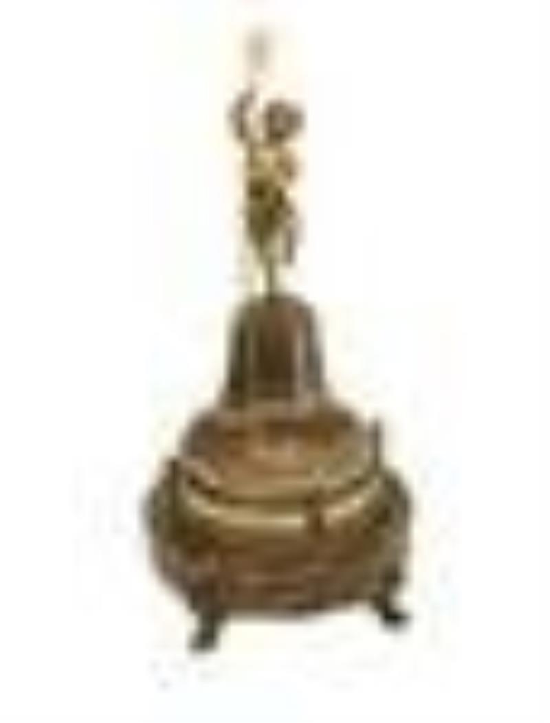 Ateliers Juvenia Gilt Bronze Putti Onyx Rotary Clock