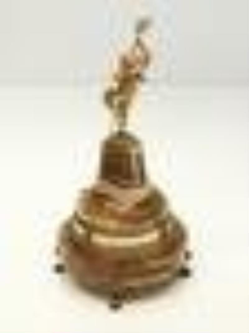 Ateliers Juvenia Gilt Bronze Putti Onyx Rotary Clock