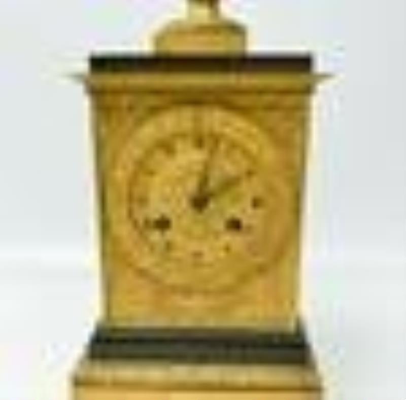 Continental Gilt Bronze Mantle Clock with Bronze