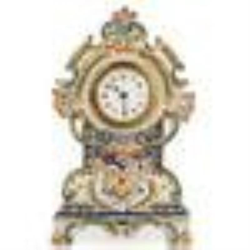Rouen Faience Porcelain Clock