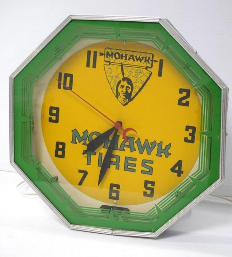 Neon Mohawk Tires clock