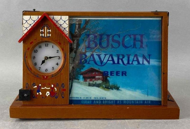 Vintage Bush Bavarian Beer Light Up Advertising Clock