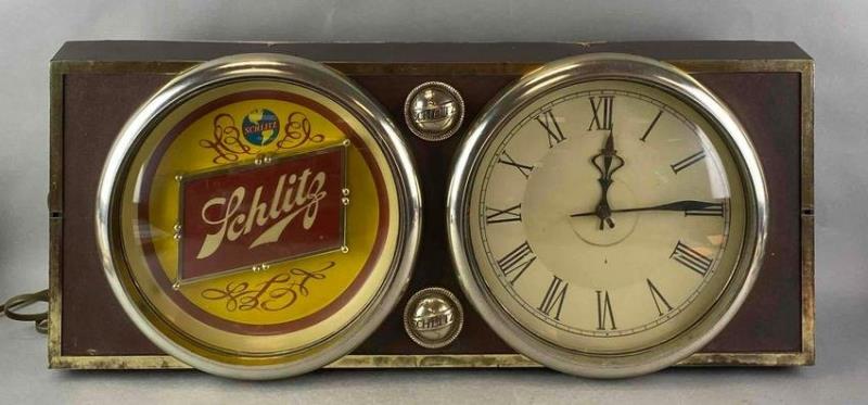 Vintage Schlitz Beer Light Up Advertising Clock Sign