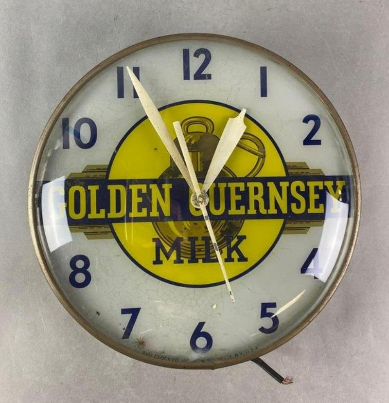 Vintage Golden Guernsey Milk Advertising Clock