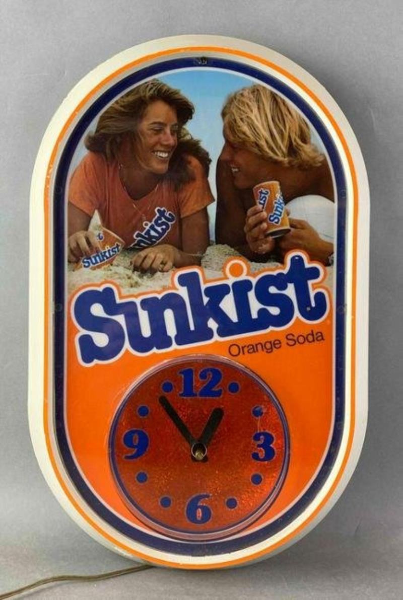 Vintage Sunkist Light Up Advertising Clock