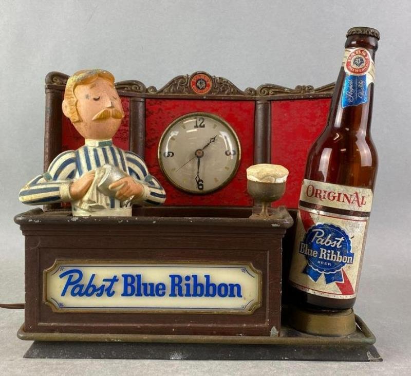 Pabst Blue Ribbon Beer Light Up Advertising Clock