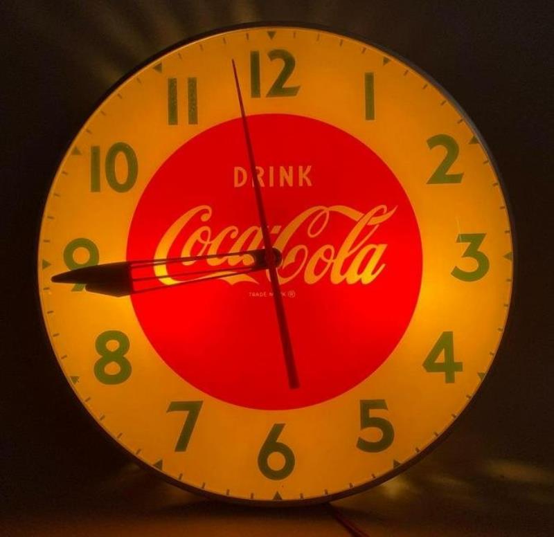 Vintage Coca Cola Light Up Advertising Clock
