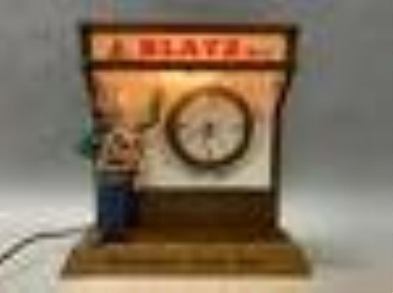 Vintage Blatz Beer Keg Man with Clock Advertising Sign