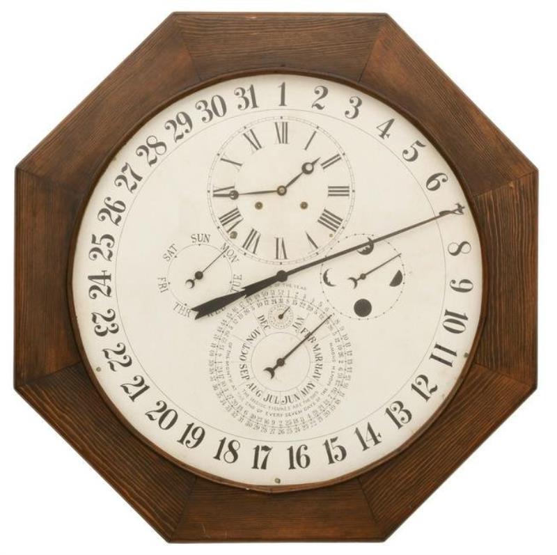 D.J. Gale’s Astronomical Calendar Gallery Clock, Welch,