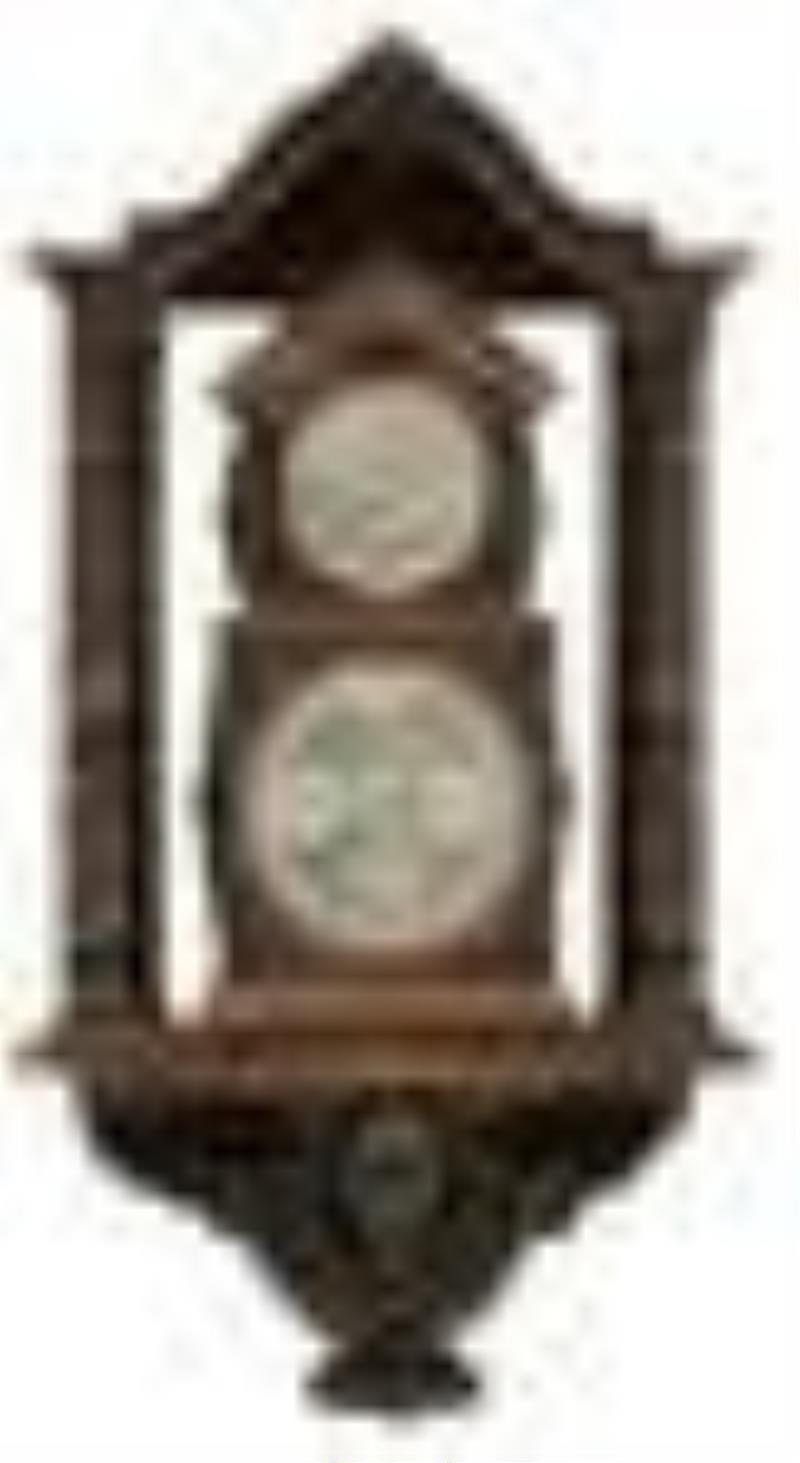 Ithaca \\\”3 1/2 Parlor\\\” Double Dial Calendar Clock with