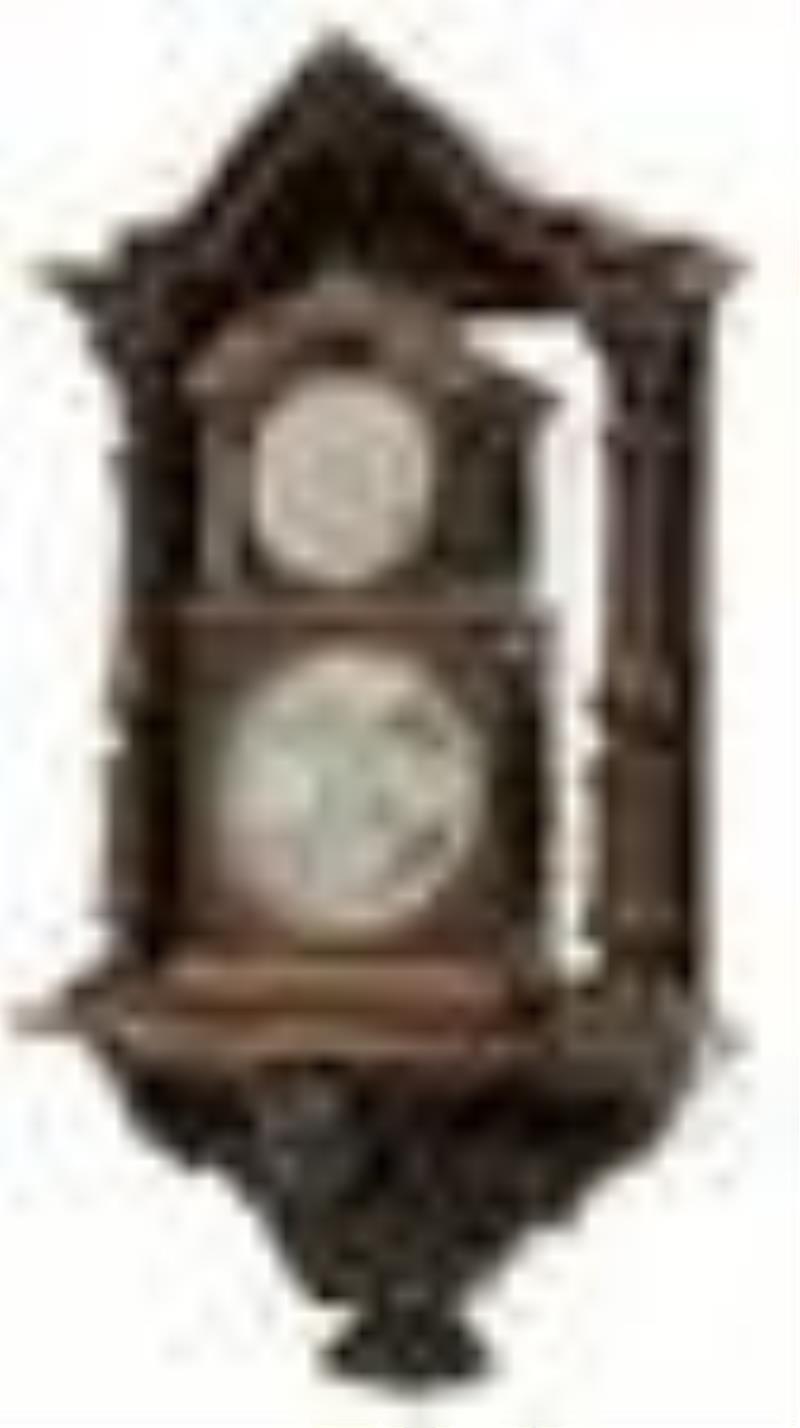 Ithaca \\\”3 1/2 Parlor\\\” Double Dial Calendar Clock with
