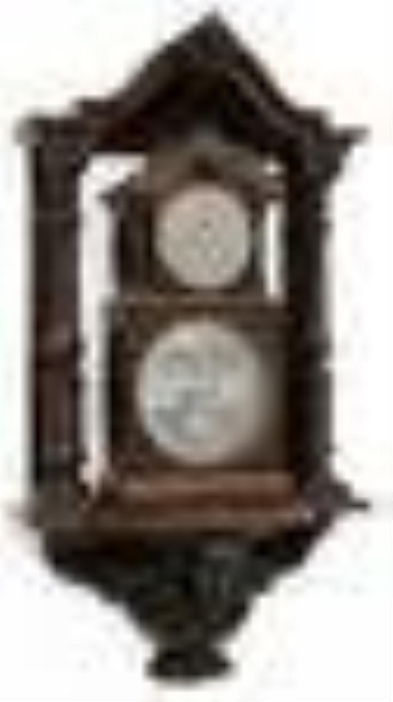 Ithaca \\\”3 1/2 Parlor\\\” Double Dial Calendar Clock with