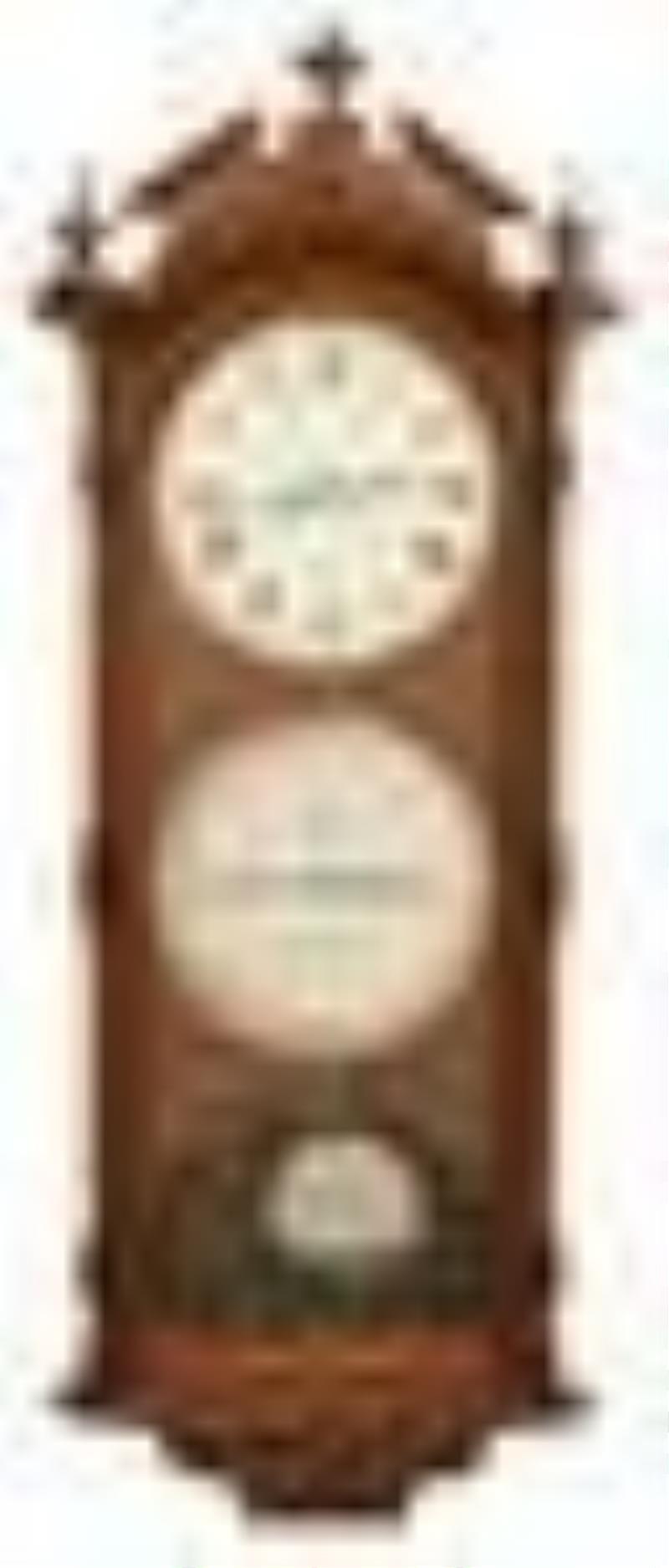 Ithaca \\\”Bank No. 2\\\” Hanging Calendar Clock