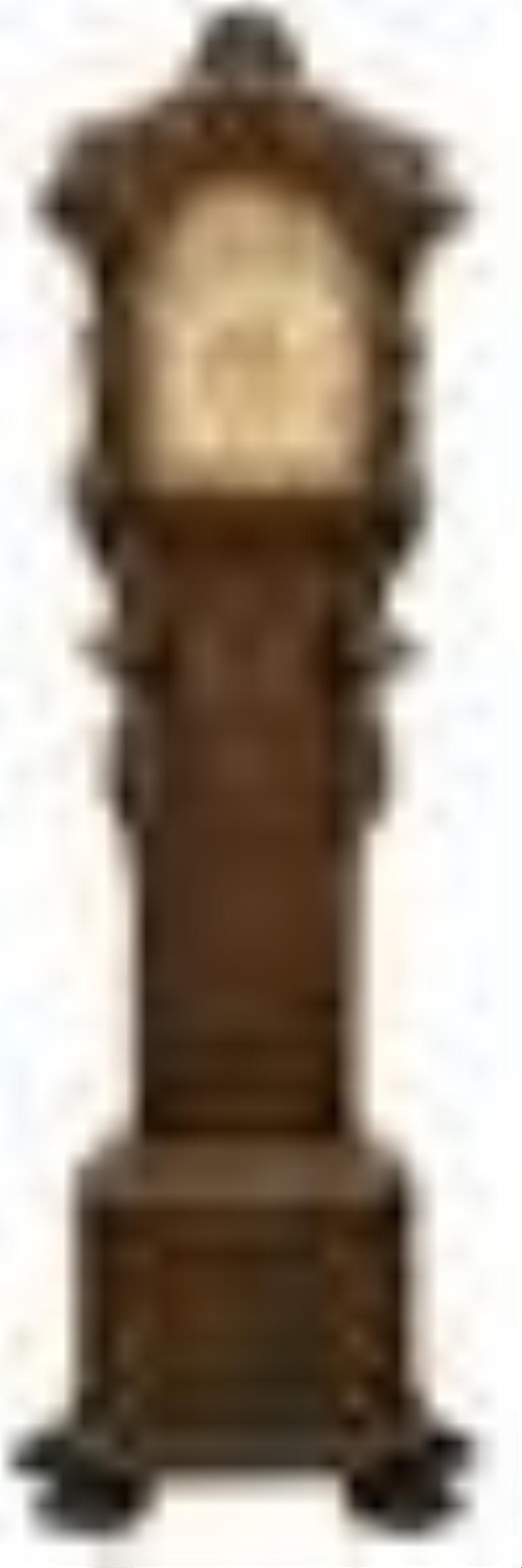 Oak Figural Carved Grandfather Clock