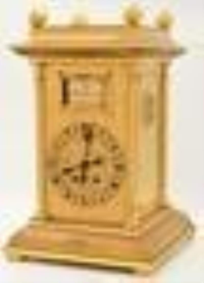 Gubelin Gilt Brass Automaton Clock