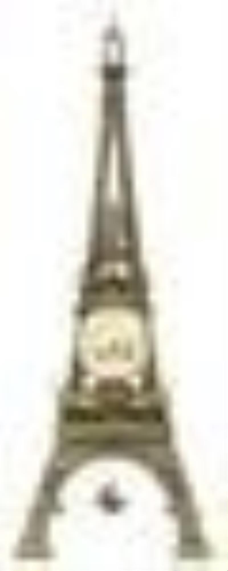 French Patinated Metal Eiffel Tower Clock