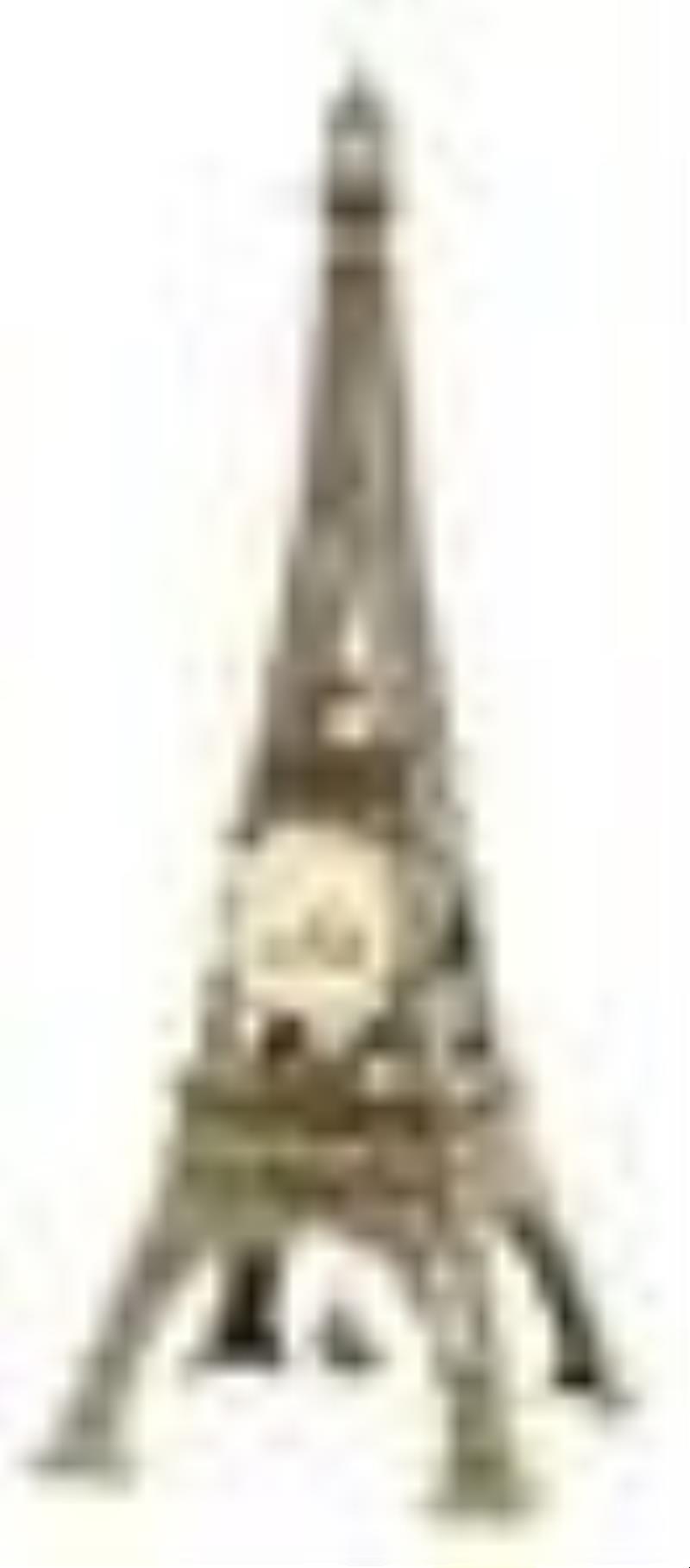 French Patinated Metal Eiffel Tower Clock