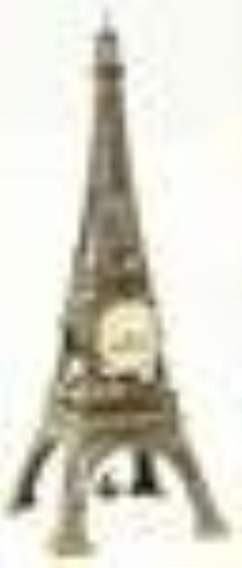 French Patinated Metal Eiffel Tower Clock
