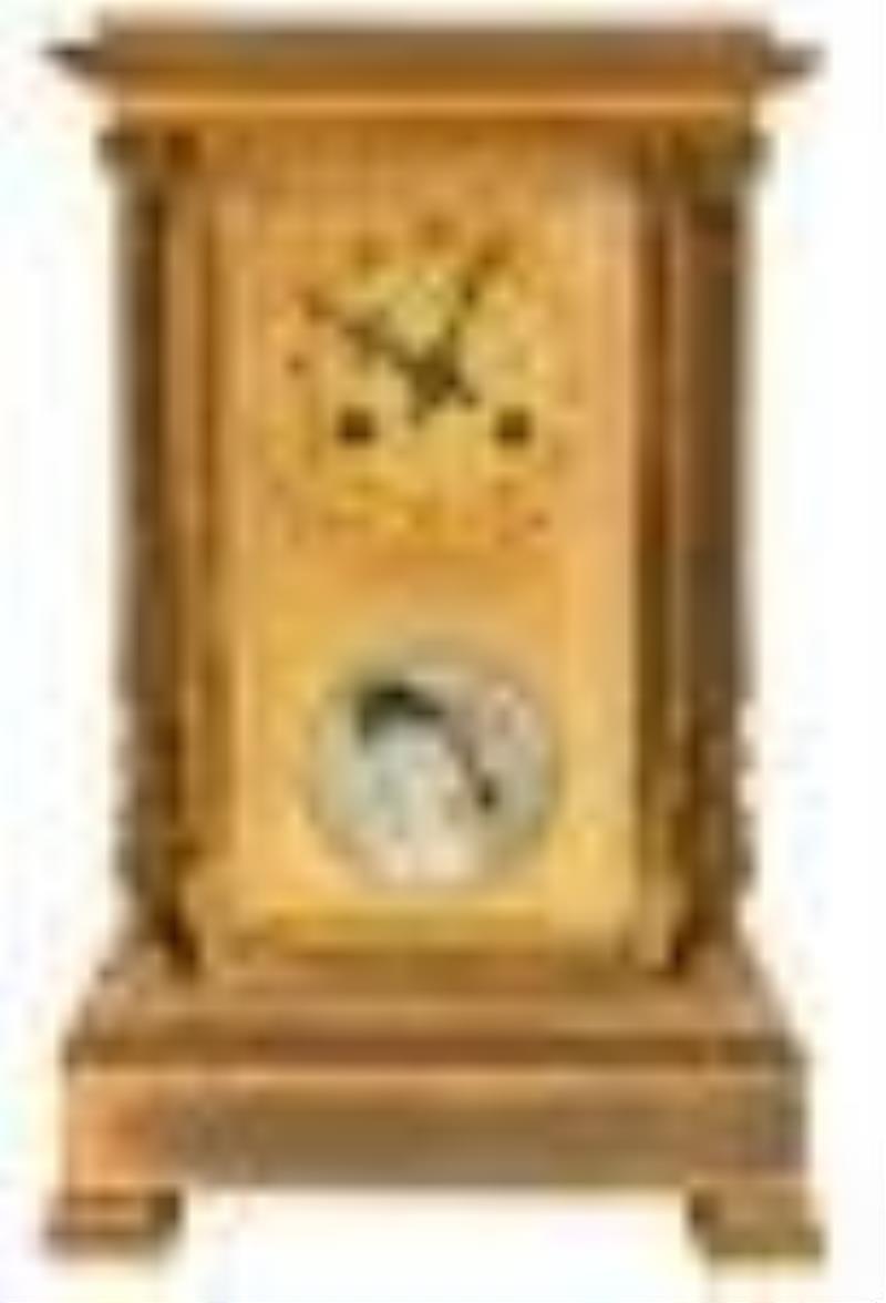 French Brass Crystal Regulator Clock with Mecurial