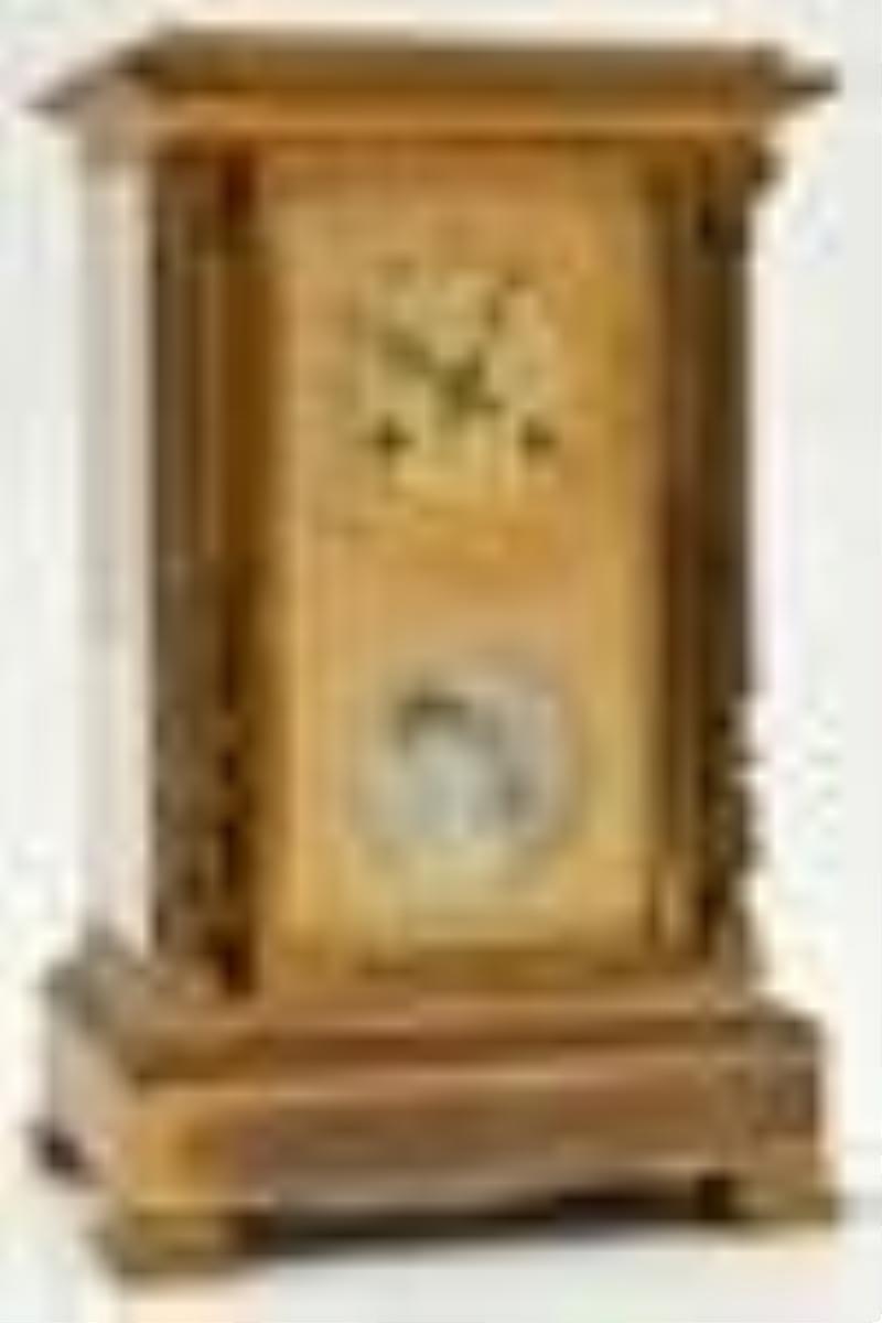 French Brass Crystal Regulator Clock with Mecurial