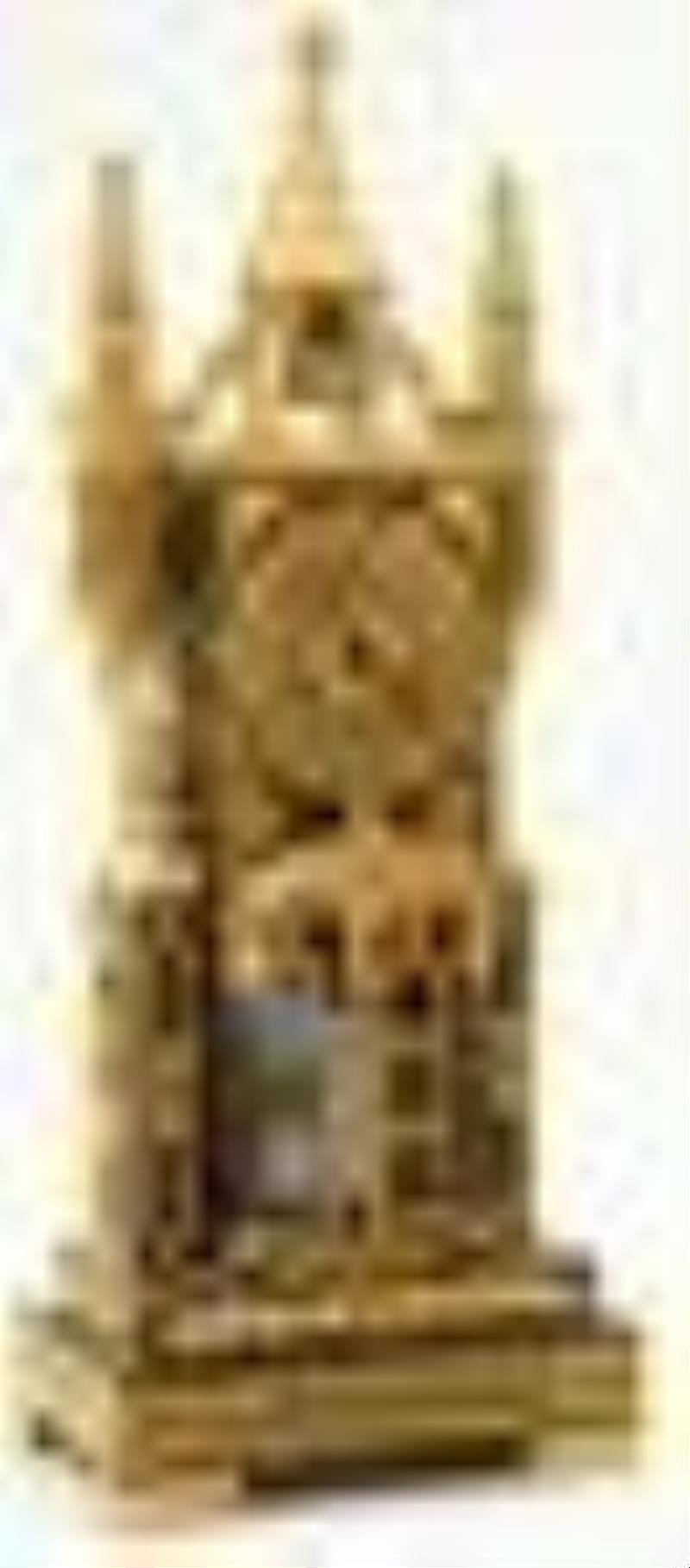 French Gothic Revival Bronze \\\”Cathedral\\\” Mantel Clock