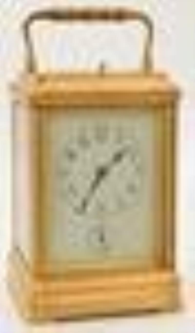 French Brass Quarter Striking Carriage Clock for J.E.