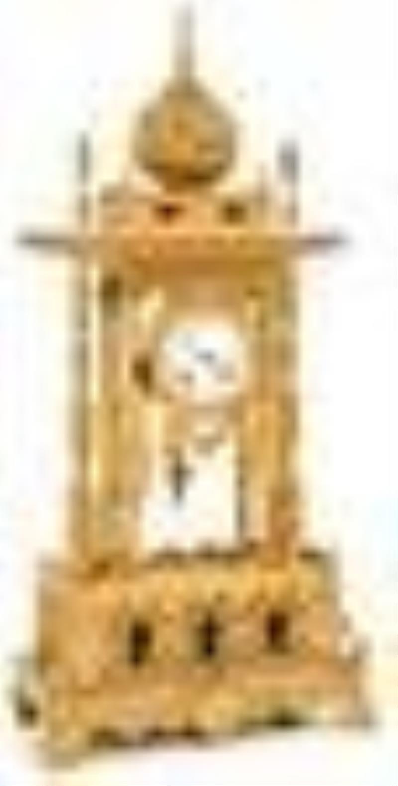 French Gilt Metal Portico Clock for the Ottoman Market